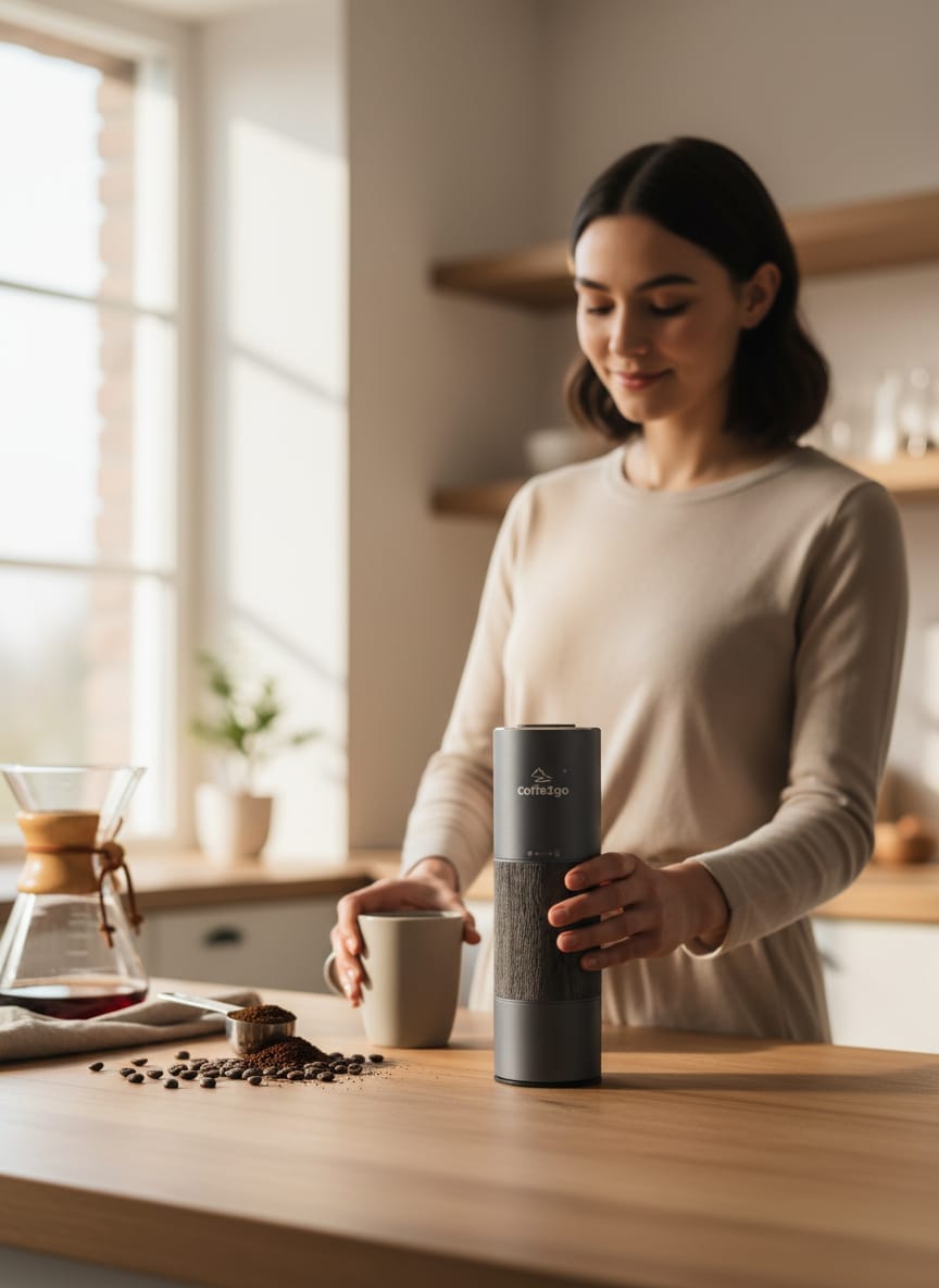Cestovný elektrický mlynček na kávu COFFE2GO | USB-C nabíjanie 3 Cestovny-prenosny-mlyncek-coffe2go