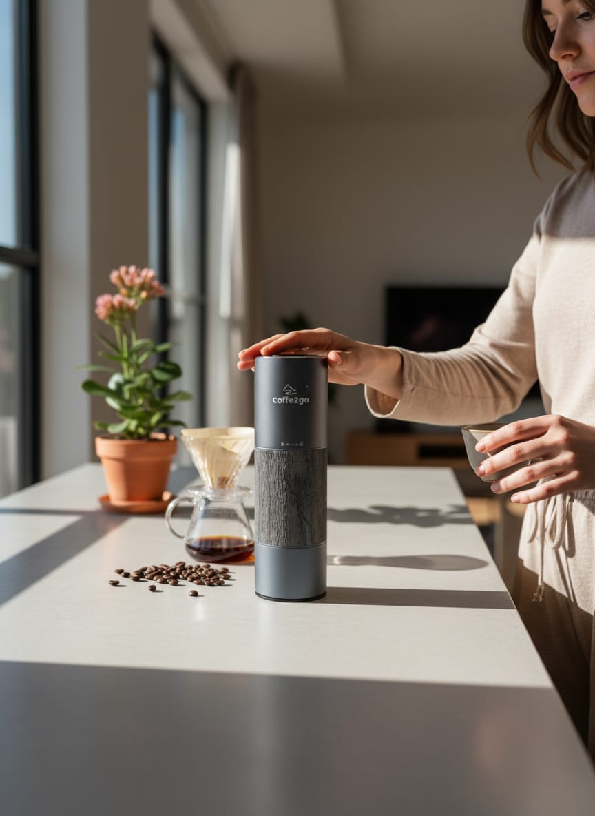 Cestovný elektrický mlynček na kávu COFFE2GO | USB-C nabíjanie 7 Cestovny-prenosny-mlyncek-coffe2go