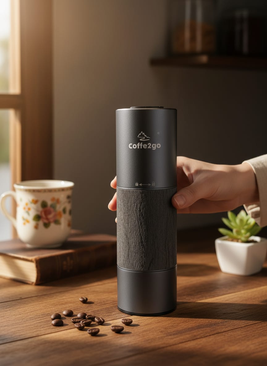 Cestovný elektrický mlynček na kávu COFFE2GO | USB-C nabíjanie 1 Cestovny-prenosny-elektricky-mlyncek